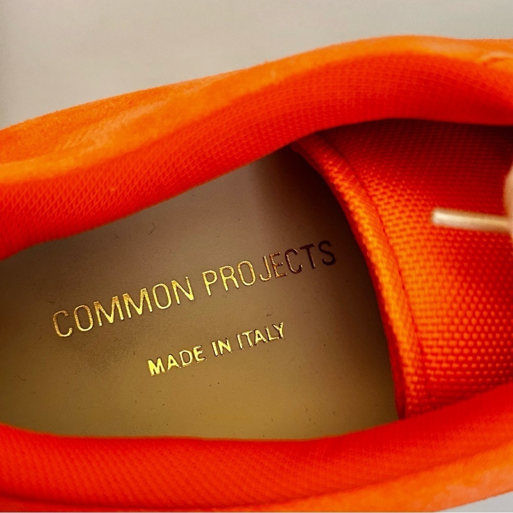 Common Projects Achilles Fluo Orange Suede Low Top Sneakers - Picture 8 of 10